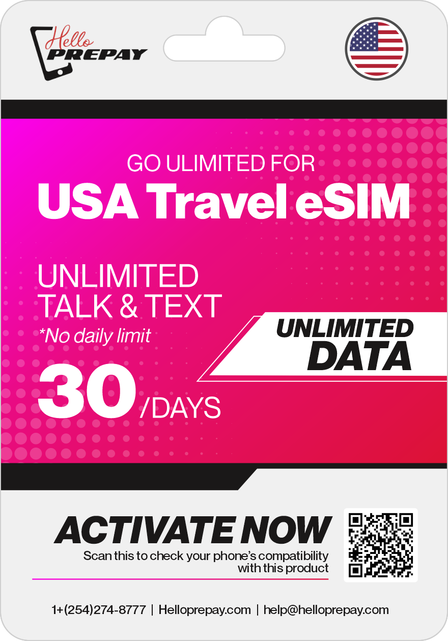 eSIM USA Travel Sim - Unlimited Data (T-Mobile)