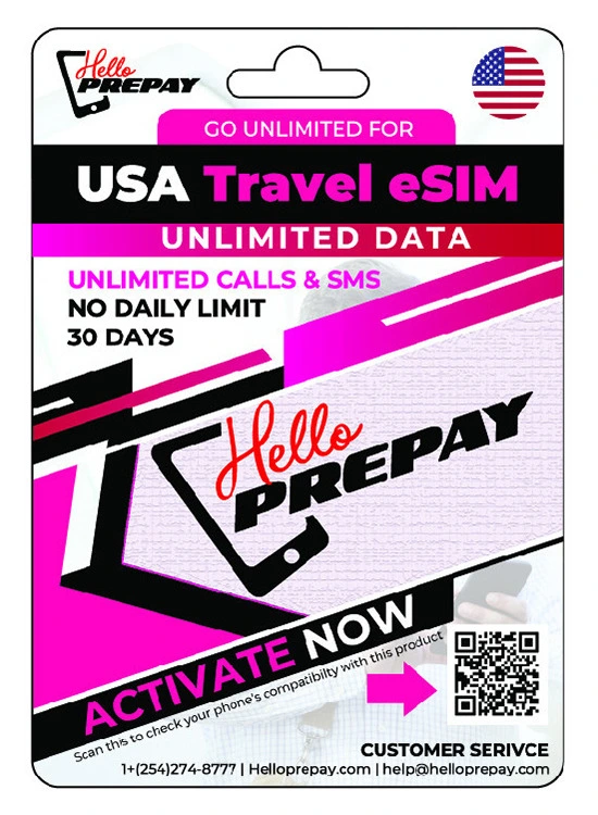 eSIM USA Travel Sim - Unlimited Data (T-Mobile)