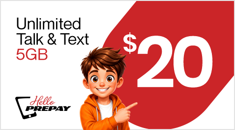 $20 Unlimited Talk & Text + 5GB Data
