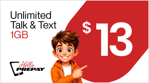 $13 Talk &Text + 1GB Data