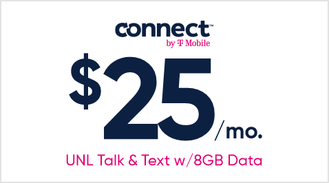 $25 Connect by TMO UNL Talk&Text w/ 6.5GB Data - 1 Month (capped)