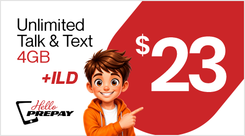 $23 Unlimited Talk & Text + 4GB + ILD