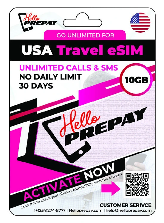 eSIM USA Travel Sim - 10GB (T-Mobile)